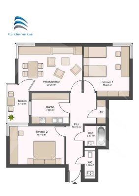 Zentraler Lage - helle 3-Zimmer Wohnung - Haidenhof Passau