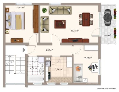 **Lage, Lage, Lage, im Zentrum von Kirchzarten 3 Zi.-Wohnung zu verkaufen**
