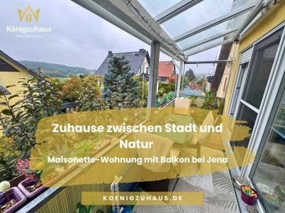 Zwei Ebenen zum Wohlfühlen – gepflegte Maisonettewohnung mit Balkon in der Nähe von Jena.