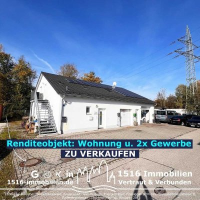 ++ Provisionsfreies Renditeobjekt - Wohnung u. 2x Gewerbe ++