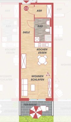 Einraum-Appartement im Herzen von Erftstadt-Liblar