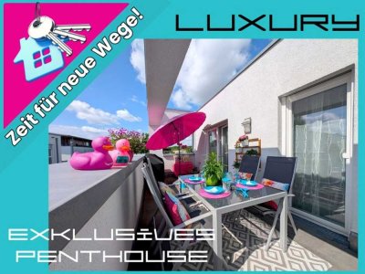 LIFESTYLE KURZ VOR WOLKE 7: barrierefreies Penthouse mit XL-Terrasse, Kochinsel u. 2x TG-Stellplatz