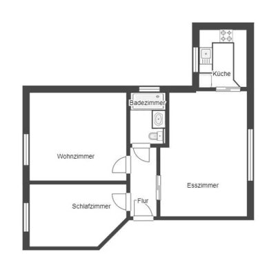 Modernisierte 3-Zimmer-Wohnung mit Einbauküche in Wohnung