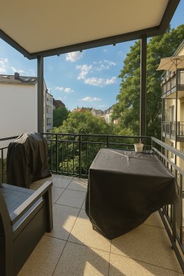 Charmante, modernisierte Wohnung mit Balkon und Einbauküche – Wittelsbacherallee