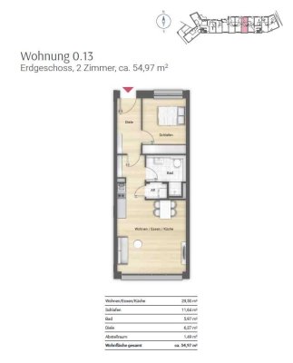Erstbezug mit EBK: Exklusive 2-Raum-EG-Wohnung mit gehobener Innenausstattung in Nürnberg