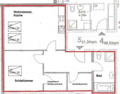 Frisch renovierte 2-Raumwohnung mit Dusche, Wanne, Einbauküche, Ankleide, Abstellraum & Keller in de