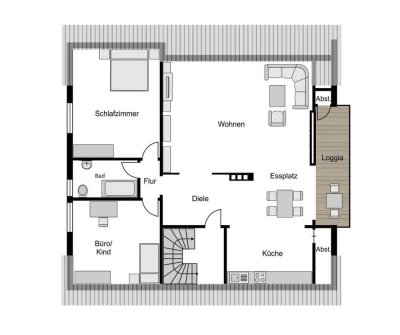 Komplett renovierte 3,5-Zimmer-Wohnung mit 9 qm Balkon im Zweifamilienhaus