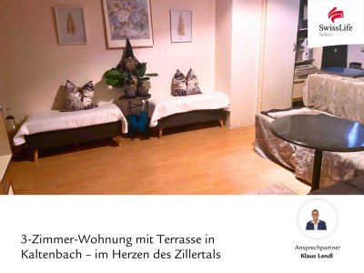 Diese Immobilie wird im Rahmen eines Leibrentenmodells mit lebenslangem Wohnrecht angebote 3-Zimmer-Wohnung mit Terrasse in Kaltenbach – im Herzen des Zillertals.