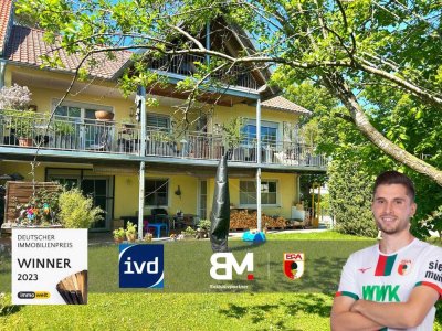 In Kürze frei! Geräumige 3,5-Zimmer Erdgeschosswohnung mit 107 m² und großem Garten in Mering