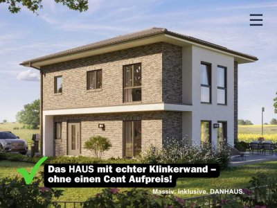Massiv trifft modern: Danhaus mit Klinkeroptik, die nicht extra kostet! Schlüsselfertig