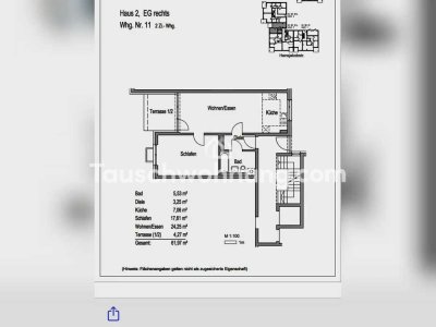 Tauschwohnung: Parterrewohnung mit Gartenbenutzung und Terrasse