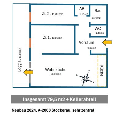 Moderne 3-Zi. Wohnung , 1. Stock, ab 01.07.2025 frei