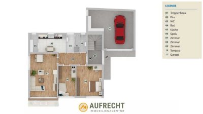 AUFRECHT Zentral & ruhig – 3-Zimmer-Erdgeschosswohnung mit sonniger Terrasse