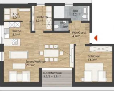 Helle 2,5-Zimmer-Wohnung mit gehobener Innenausstattung, Balkon und EBK in Ilsfeld