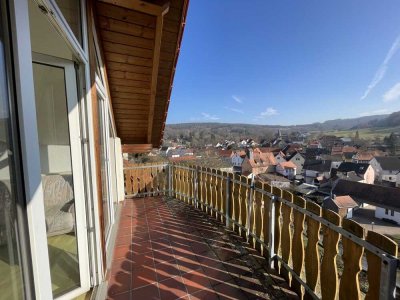 Studiowohnung mit Panoramafenster und einem Balkon mit wunderschönem Ausblick!