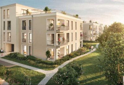 Moderne 2-Z. Wohnung mit gr. Terrasse, Einbauküche u. TG-Stellplatz, in S-Bahn Nähe