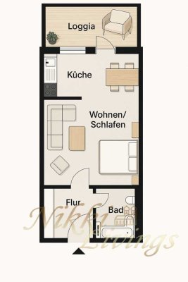 Bezugsfreie 1-Zimmer-Wohnung!