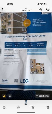 Freundliche 3-Zimmer-Wohnung mit Balkon in Göttingen
