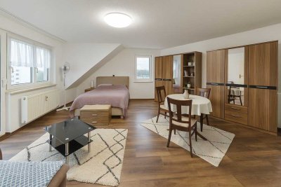 Exklusive vollmöblierte 1-Raum-Wohnung mit großem Balkon im beliebten Stadtteil Möckern