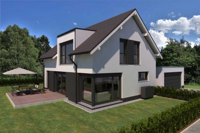 Modernes Öko-Holzhaus mit  Eckverglasung in Hirschaid-Wohnen auf 475m² Grundstück