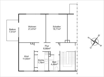 3-Zimmer-Wohnung mit EBK und Balkon in Wolfenbüttel