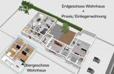 viele Möglichkeiten: Einfamilienhaus mit Einliegerwohnung/ Praxis  (aktuell vermietet)