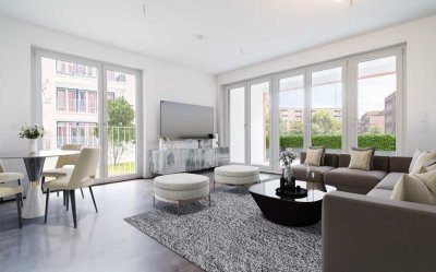 Unvergleichliches Einzelstück: Luxuriöse Wohnung mit Garten mitten im neuen Pasing