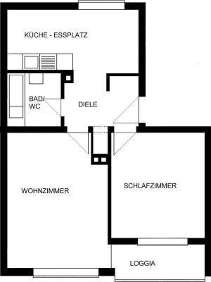 ruhiggelegene 2-Zimmerwohnung