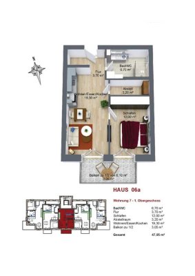 Erstbezug: Moderne 2-Zimmer-Wohnung mit Balkon in Haag i. OB