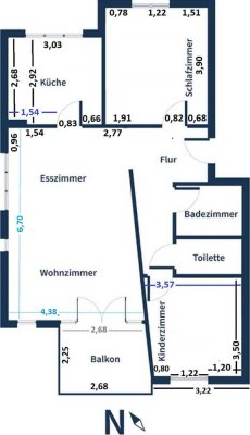 Gepflegte 3-Zimmer Wohnung mit Balkon in Reutlingen
