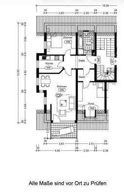 Gepflegte 3-Zimmer Dachgeschosswohnung in Zell am Harmersbach