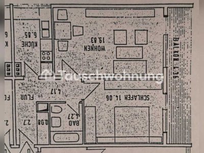 Tauschwohnung: 2-Zimmer-Wohnung mit bombastischen Ausblick + Balkon