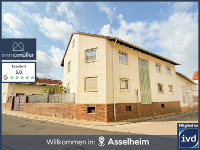 Charmantes 1-2-Familienhaus mit Scheune, Garagenanbau und barrierefreiem Zugang in Asselheim