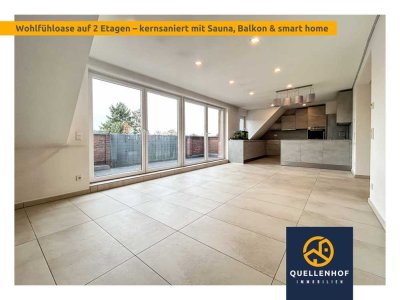 Bezugsbereite Maisonette-Wohnung! Kernsaniert mit Sauna, Balkon & SmartHome in Frechen-Buschbell!