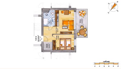 2-Zimmer-Obergeschosswohnung