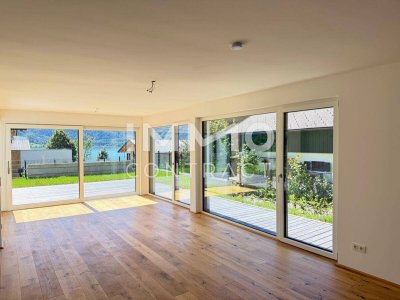 Große Südterrasse &amp; Garten – moderne EG-Wohnung – SEE.LEBEN Mondsee