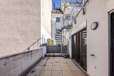Moderne 3-Zimmer Wohnung im Zubau eines sanierten Altbaus mit großzügiger Dachterrasse