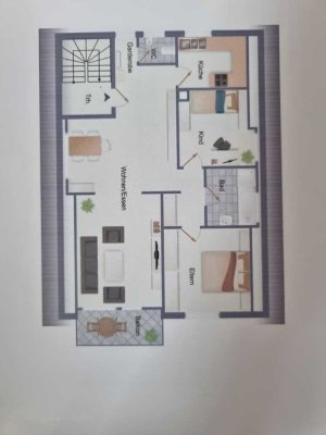 Geschmackvolle, gepflegte 4-Raum-DG-Wohnung mit Balkon in Deizisau