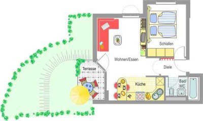 Sachsenheim - Komfortable 2 Zimmer Single-Wohnung mit Terrasse