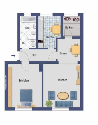Fitness inklusive -2 Zimmer im 4.OG hell, ohne Aufzug_69