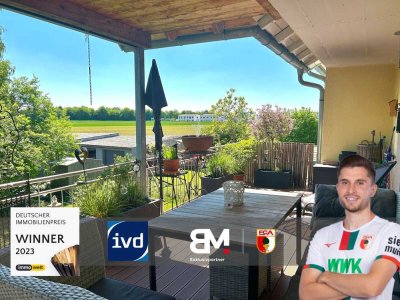 Schöne 3,5-Zimmer-Wohnung mit 107 m², großer Südterrasse und vielen Extras in Mering
