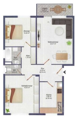 Moderne 3-Zimmer-Wohnung mit Balkon und Stellplatz in Stuhr-Brinkum