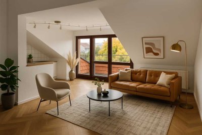 Helle 2-Zimmer-Dachgeschosswohnung mit Loggia und Parkblick