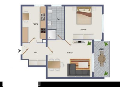 Stilvolle 2-Zimmer-Wohnung mit EBK in Darmstadt zu vermieten