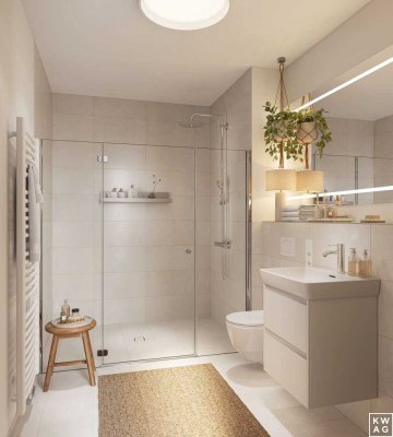 Neubau in Freising: 2-Zimmer-Wohnung, Loggia, Tageslichtbad