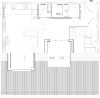 Erstbezug: Exklusive 2-Zimmer-DG-Wohnung mit gehobener Innenausstattung mit Einbauküche in Teltow