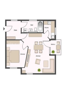 Attraktive 2-Zimmer-Wohnung mit TG-Stellplatz !