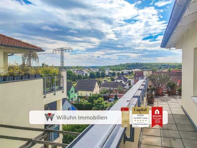 Zuhause über den Dächern - schöne Dachgeschosswohnung mit umlaufender Terrasse und 2 Stellplätzen