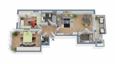 Helle Moderne 3-Zimmer Wohnung mit Balkon und eigenem Garten im Herzen von Düsseldorf-Gerresheim