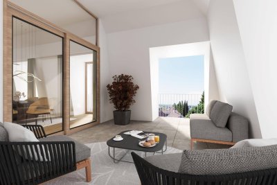 Sehr helle und großzügige Dachgeschosswohnung mit phantastischem Ausblick